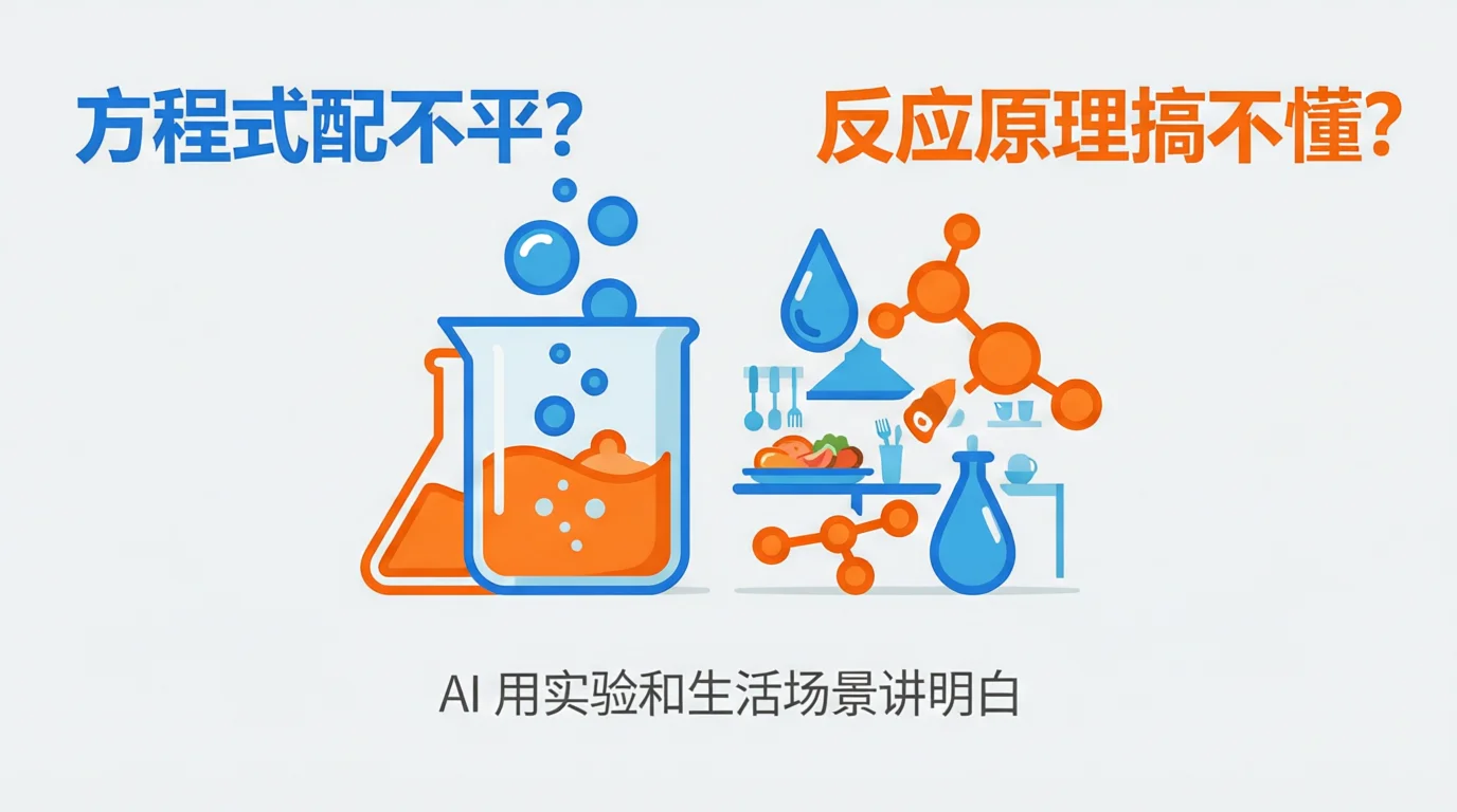 AI化学老师怎么用？方程式配平、反应原理一次讲明白，像朋友给你划重点